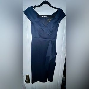 Midnight Blue Xscape Midi Cocktail Dress